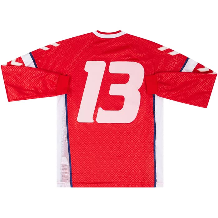 1990-92 Denmark Match Issue Signed Home L/S Shirt #13 (Nielsen)