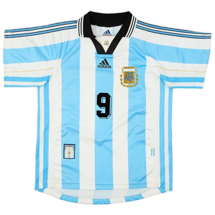 1998-99 Argentina Home Shirt Batistuta #9 - 9/10 - (XS)