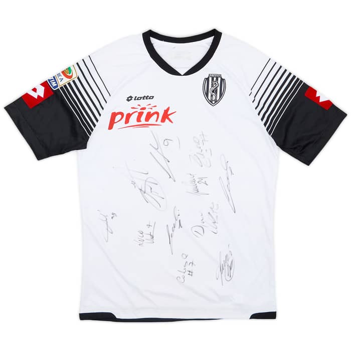 2014-15 Cesena Match Issue Squad Signed Home Shirt Mazzotta #3