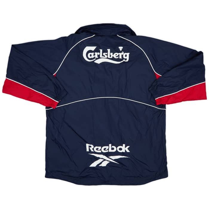 2000-01 Liverpool Reebok 1/4 Zip Hooded Rain Jacket - 8/10 - (L)