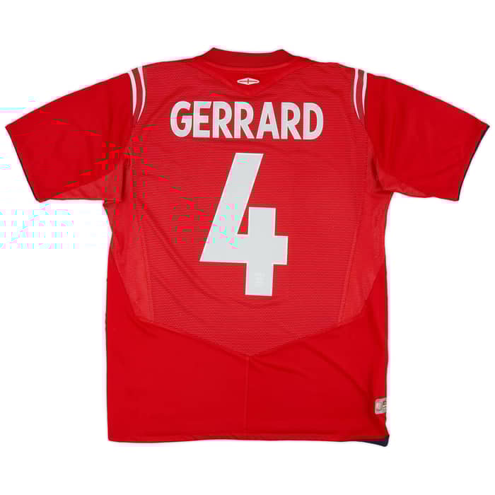 2004-06 England Away Shirt Gerrard #4 - 8/10 - (L)