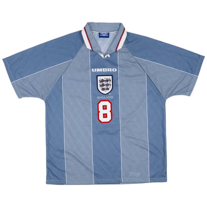 1996-97 England Away Shirt Gascoigne #8 - 8/10 - (XL)