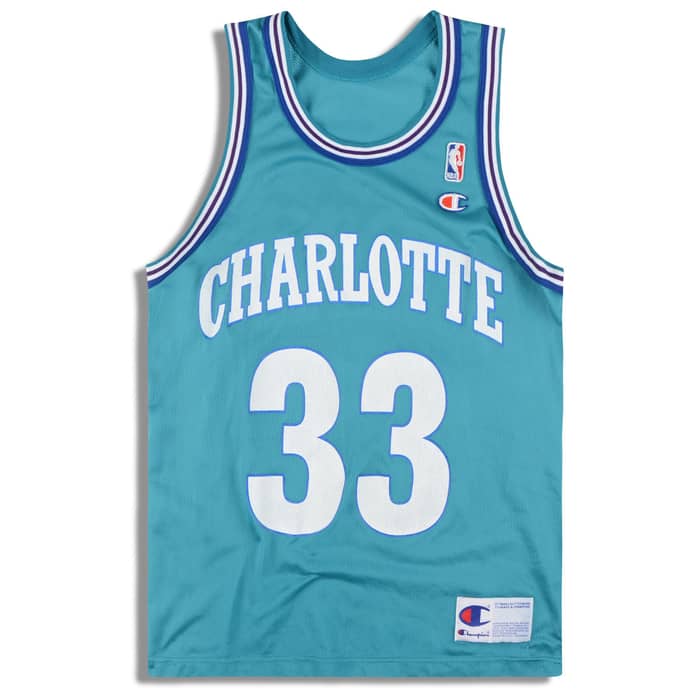 1995 Charlotte Hornets Mourning #33 Champion Jersey (Away) M