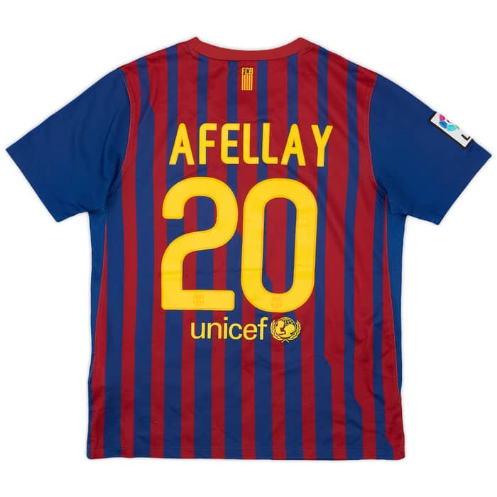 2011-12 Barcelona Home Shirt Afellay #20 - 7/10 - (L.Boys)