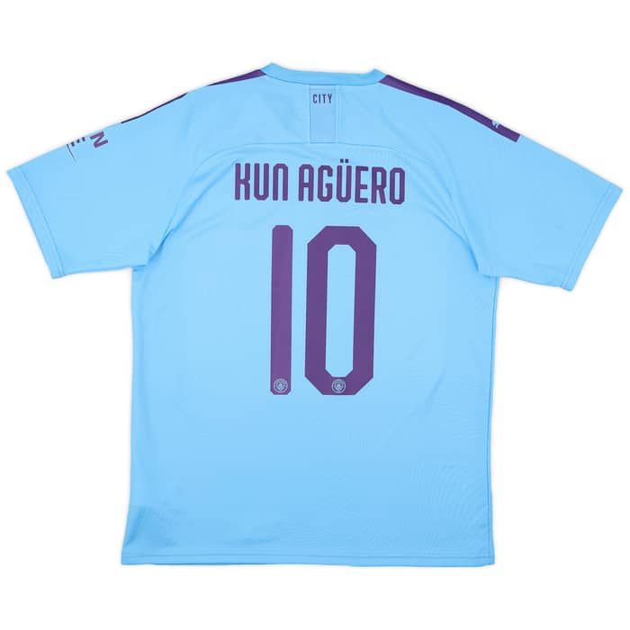 2019-20 Manchester City Home Shirt Kun Aguero #10 - 6/10 - (L)