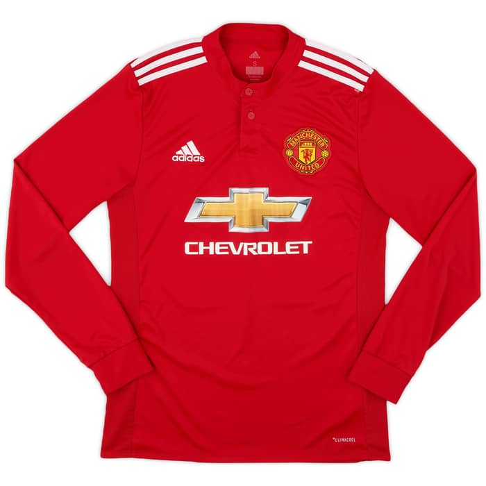 2017-18 Manchester United Home L/S Shirt Valencia #25 - 9/10 - (S)