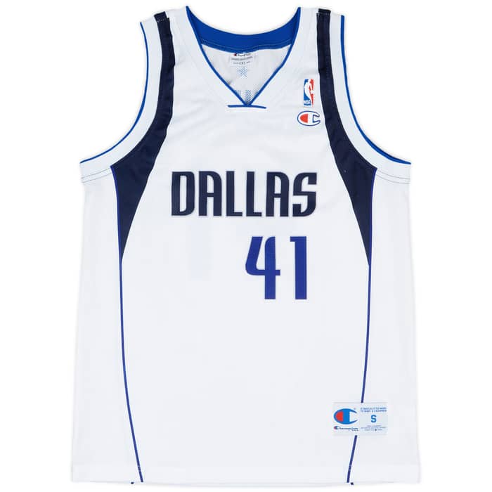 2001-10 Dallas Mavericks Nowitzki #41 Champion Home Jersey - 9/10 - (S)