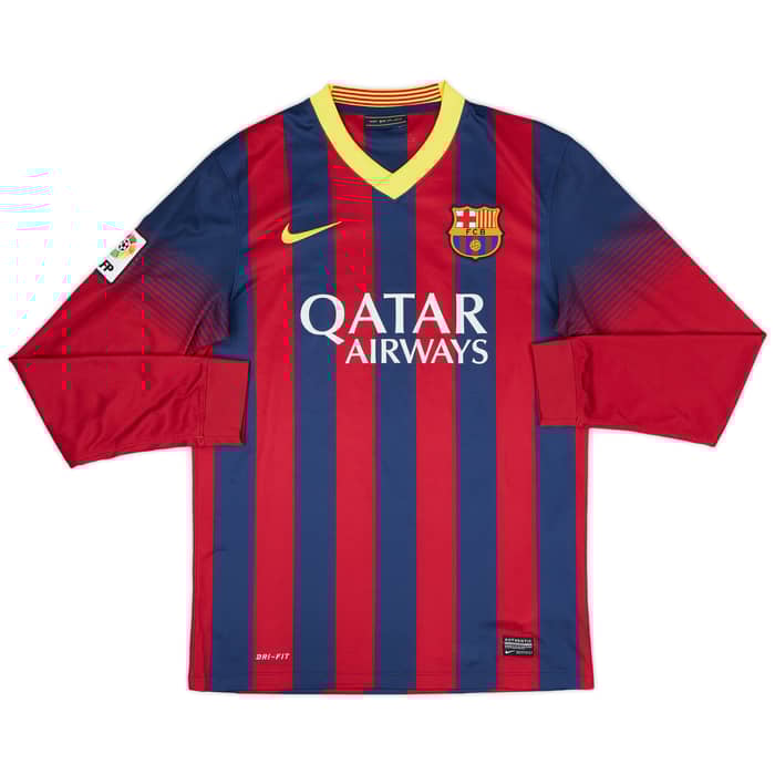 2013-14 Barcelona Home L/S Shirt Messi #10 - 8/10 - (S)