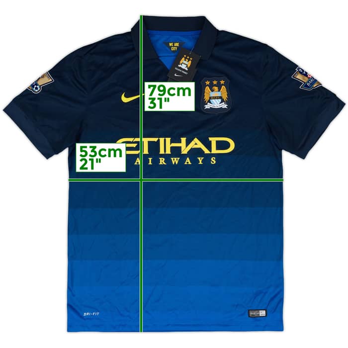 2014-15 Manchester City Away Shirt Jovetic #35 (L)