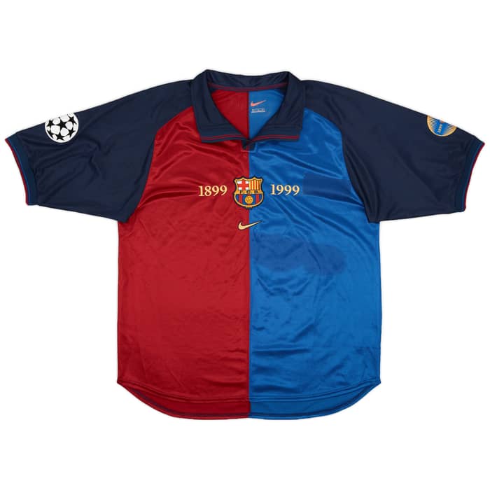 1999-00 Barcelona Match Issue Champions League Home Shirt Litmanen #10