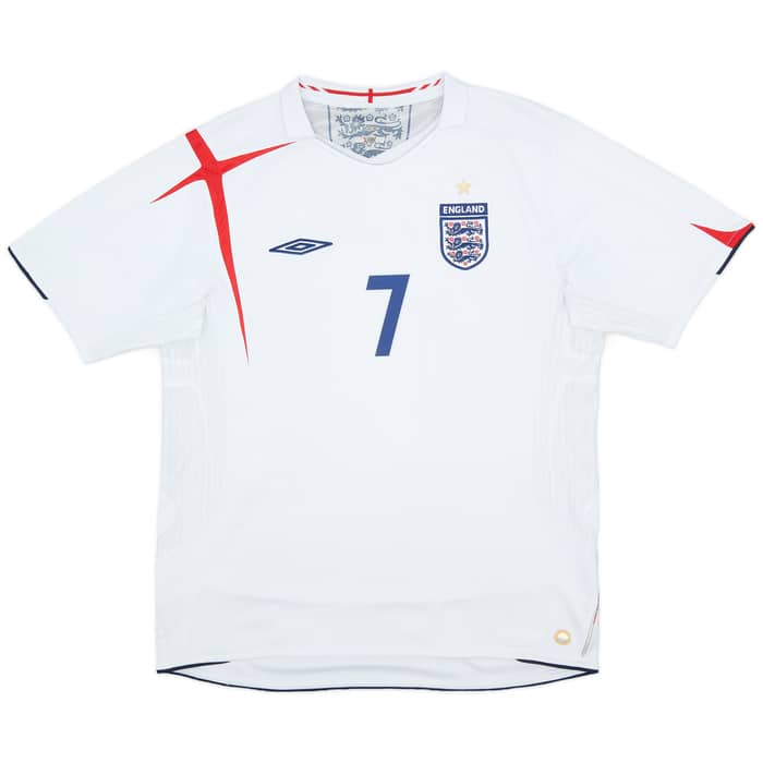 2005-07 England Home Shirt Beckham #7 - 6/10 - (L)