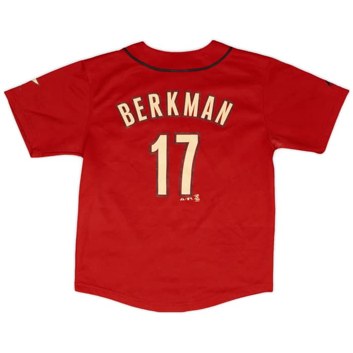 2002-04 Houston Astros Berkman #17 Majestic Alternate Jersey - 7/10 - (M.Boys)
