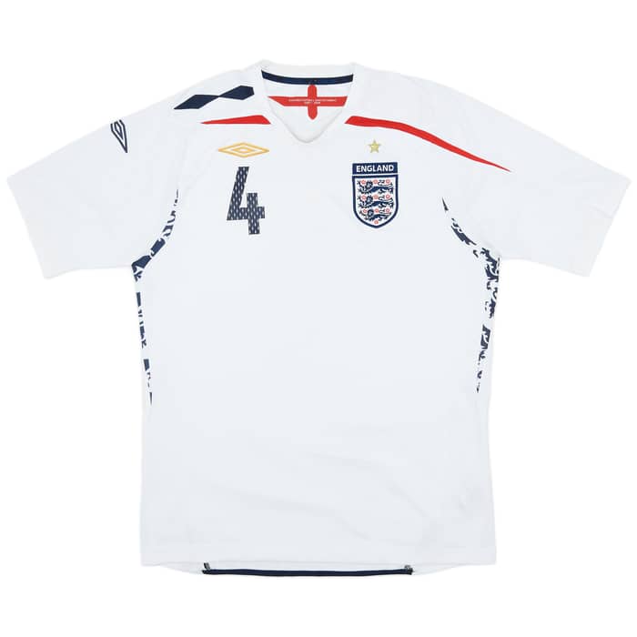 2007-09 England Home Shirt Gerrard #4 - 6/10 - (L)