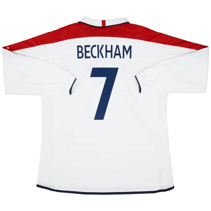 2003-05 England Home L/S Shirt Beckham #7