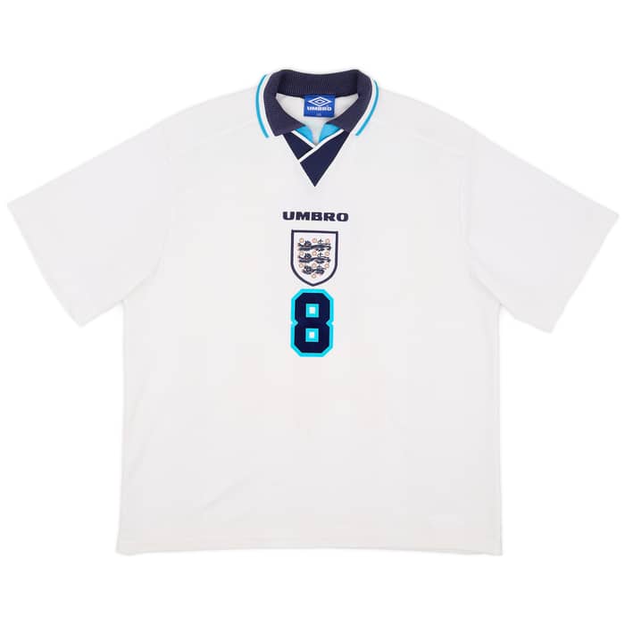 1995-97 England Home Shirt Gascoigne #8 - 6/10 - (XXL)