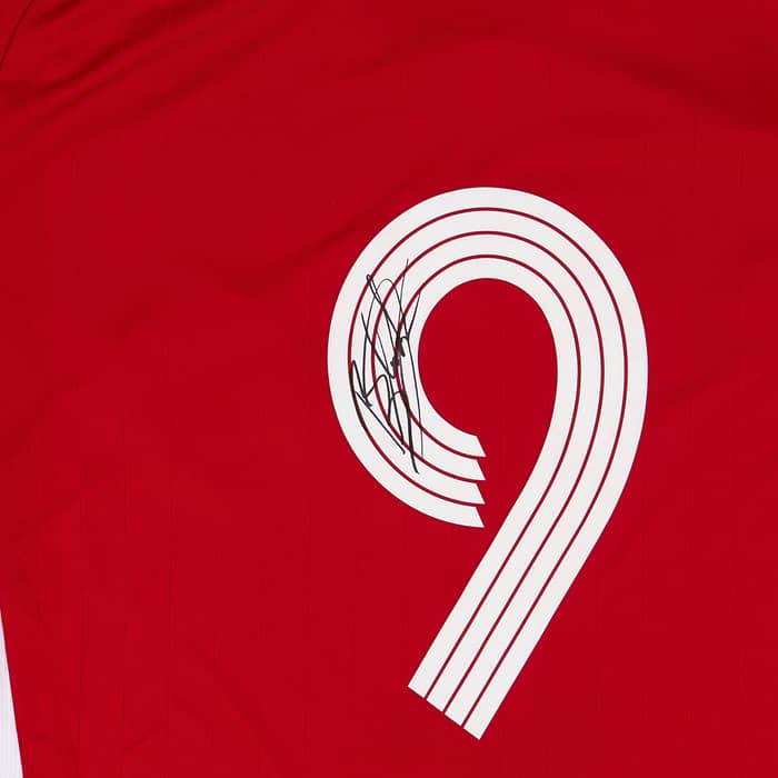 2007 Denmark Match Issue Signed Home Shirt #9 (Bendtner) v Northern Ireland