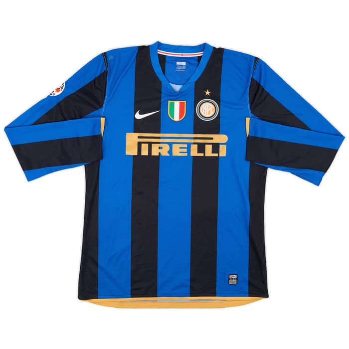 2008-09 Inter Milan Match Issue Home L/S Shirt Vieira #14