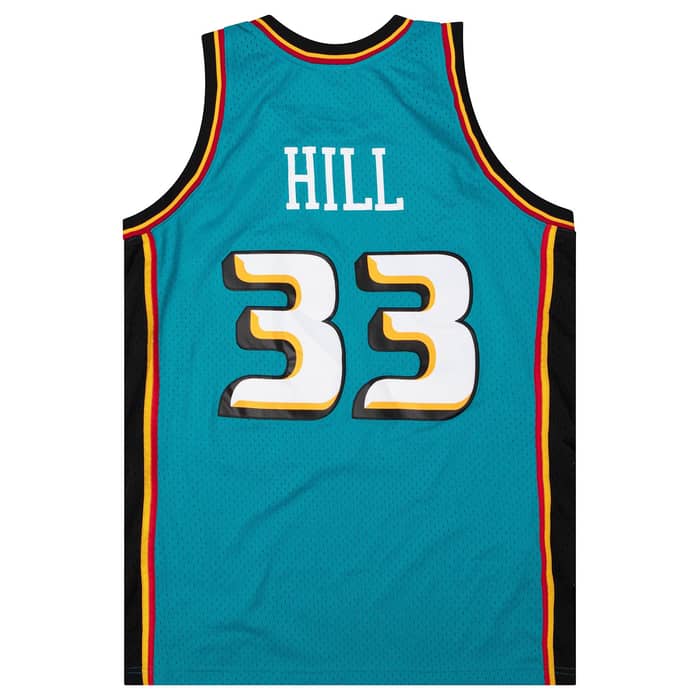 1998-99 Detroit Pistons Hill #33 Mitchell & Ness Jersey (Away) L