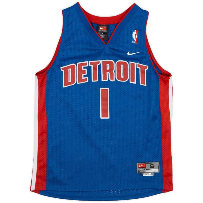2002-04 Detroit Pistons Billups #1 Nike Swingman Away Jersey - 7/10 - (S.Boys)