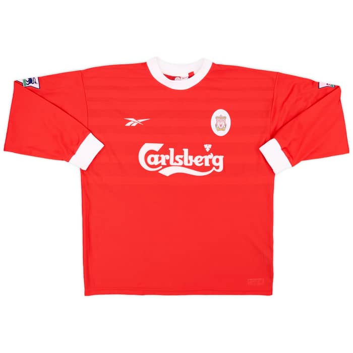 1998-00 Liverpool Match Issue Home L/S Shirt Babb #6