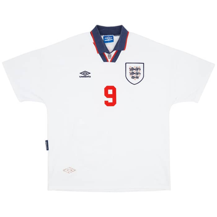 1993-95 England Home Shirt Shearer #9 - 8/10 - (XL)