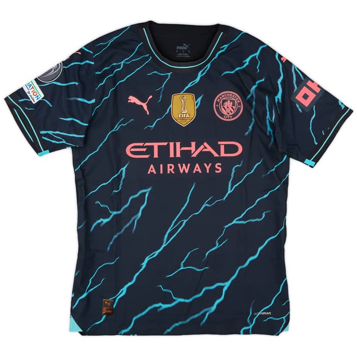 2023-24 Manchester City Match Issue Champions League Third Shirt Matheus N. #27