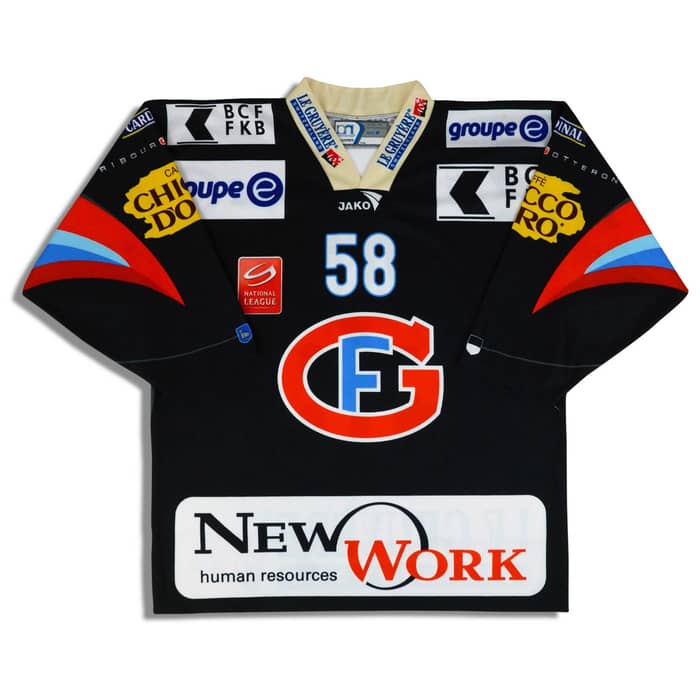 2013-14 Fribourg-Gottéron Jeannin #58 Ochsner Jersey (Home) M
