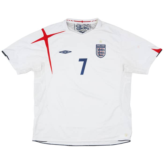 2005-07 England Home Shirt Beckham #7 - 7/10 - (XXL)