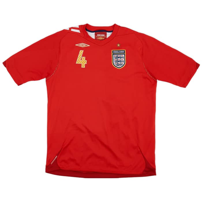 2006-08 England Away Shirt Gerrard #4 - 7/10 - (M)