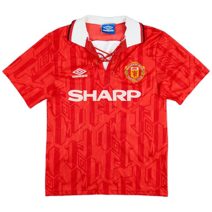 1992-94 Manchester United Home Shirt Cantona #7 - 6/10 - (S)