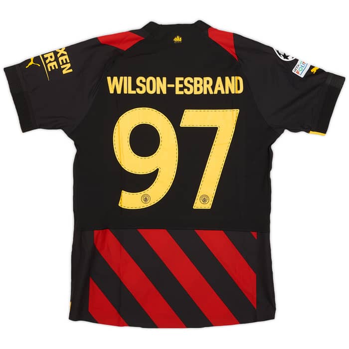 2022-23 Manchester City Match Issue Champions League Away Shirt Wilson-Esbrand #97