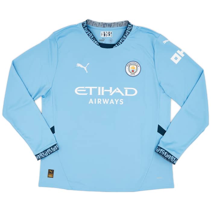 2024-25 Manchester City Home L/S Shirt Haaland #9 - 10/10 - (XL)