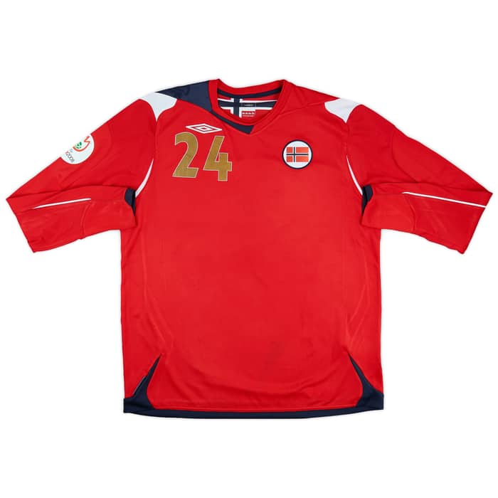 2006-08 Norway Match Issue Home L/S Shirt F. Johnsen #24