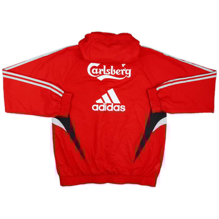 2008-09 Liverpool adidas 1/4 Zip Hooded Rain Jacket - 6/10 - (XL)