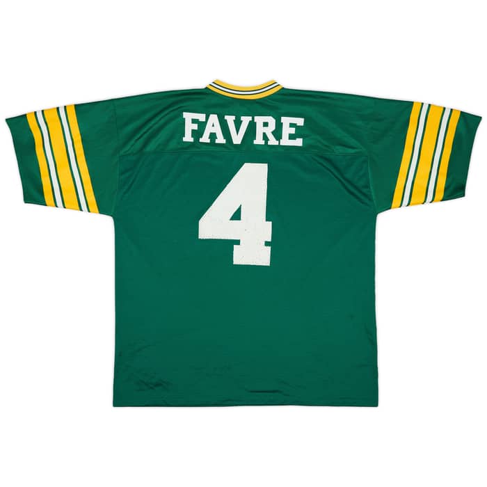 1996 Green Bay Packers Favre #4 Logo Athletic Home Jersey - 8/10 - (XL)