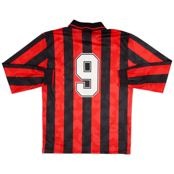 1993-94 AC Milan Home L/S Shirt #9 - 8/10 - (XL.Boys)