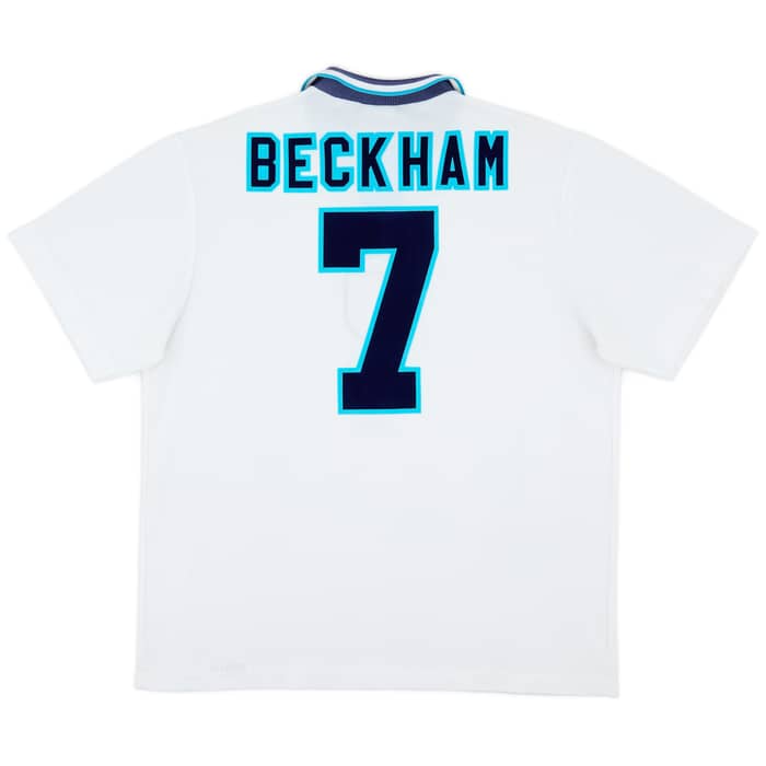 1995-97 England Home Shirt Beckham #7 - 8/10 - (XL)
