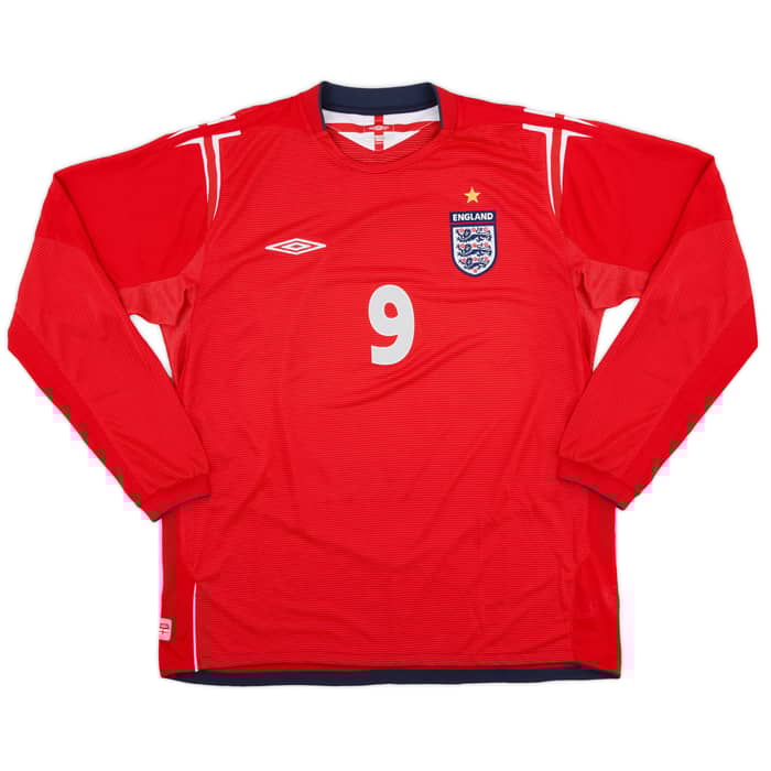2004-06 England Away L/S Shirt Rooney #9 - 9/10 - (XL)