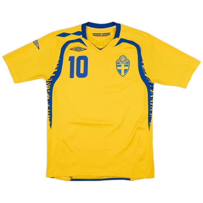 2007-09 Sweden Home Shirt Ibrahimovic #10 - 9/10 - (S)