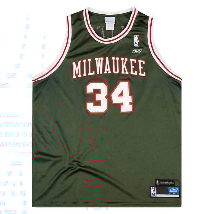 2002-03 Milwaukee Bucks Allen #34 Reebok Hardwood Classics Jersey (Away) L
