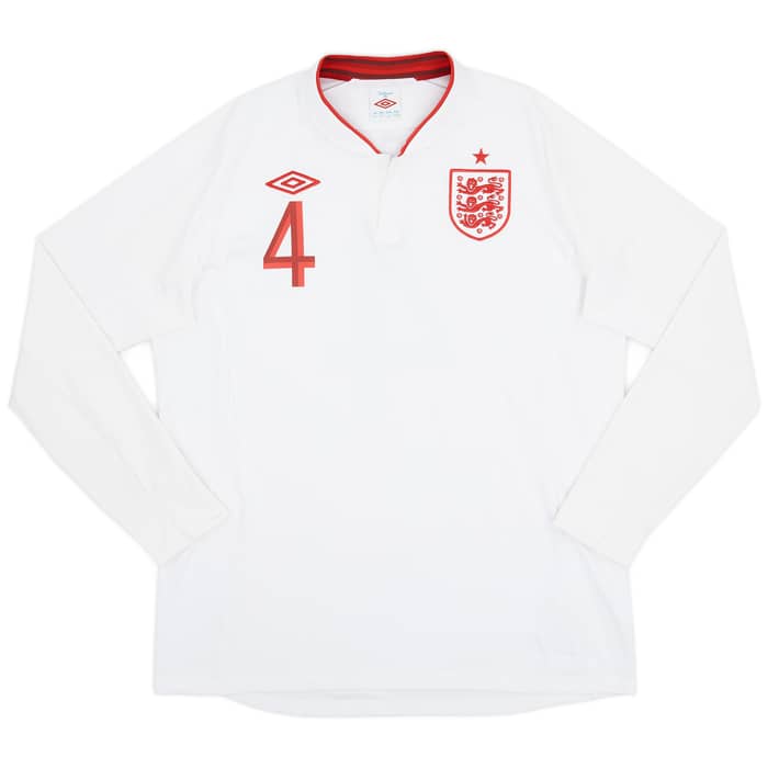 2012-13 England Home L/S Shirt Gerrard #4 - 9/10 - (XL)