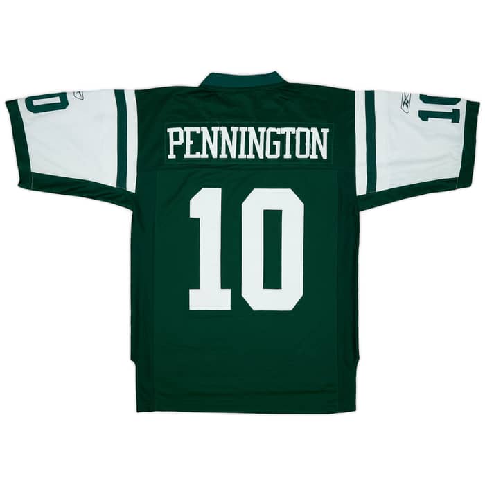 2005-06 New York Jets Pennington #10 Reebok Premier Home Jersey - 6/10 - (M)