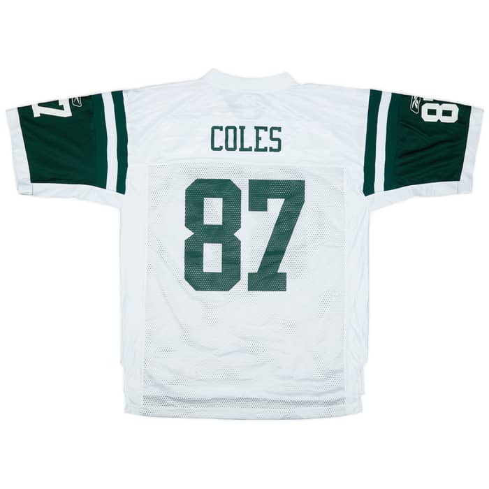2005-06 New York Jets Coles #87 Reebok On Field Away Jersey - 8/10 - (L)