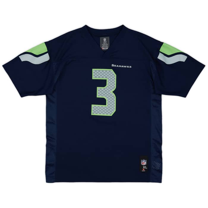 2012-18 Seattle Seahawks Wilson #3 NFL Replica Home Jersey - 8/10 - (XL.Boys)