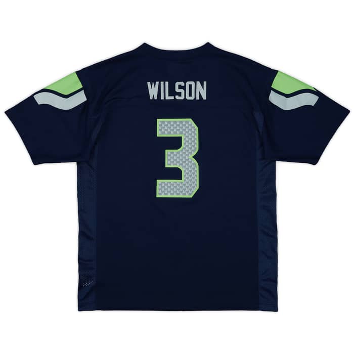 2012-18 Seattle Seahawks Wilson #3 NFL Replica Home Jersey - 8/10 - (XL.Boys)