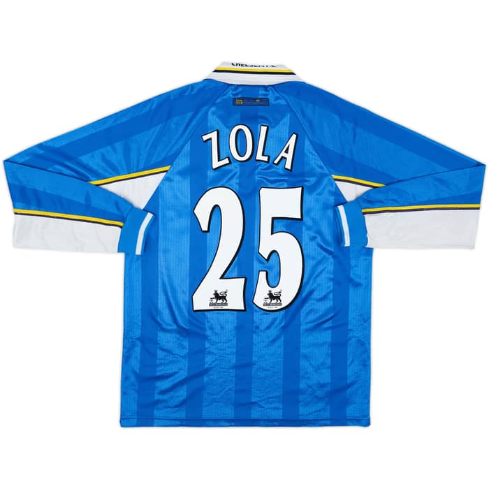 1997-99 Chelsea Home L/S Shirt Zola #25 - 6/10 - (M)