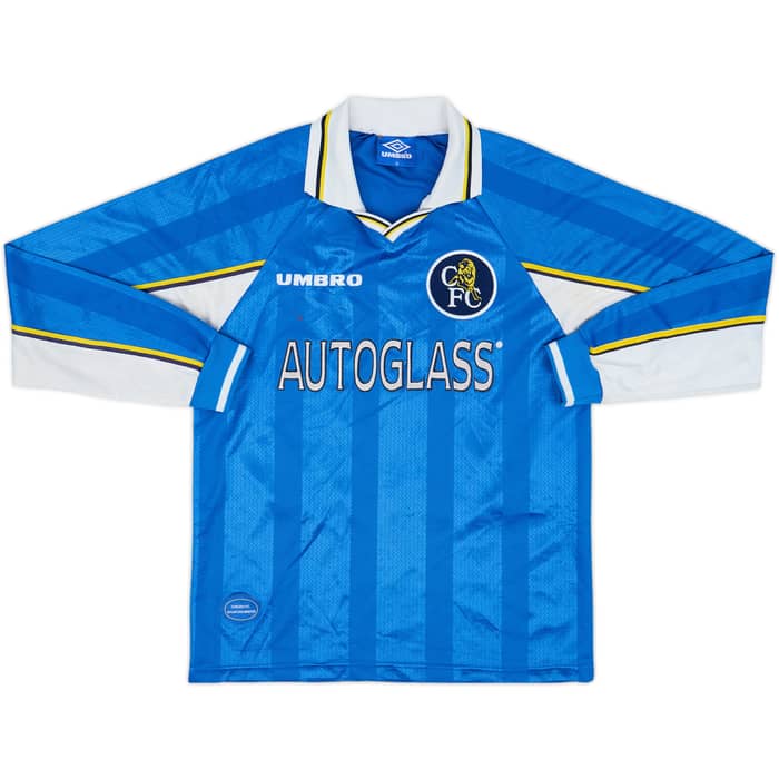 1997-99 Chelsea Home L/S Shirt Zola #25 - 6/10 - (M)