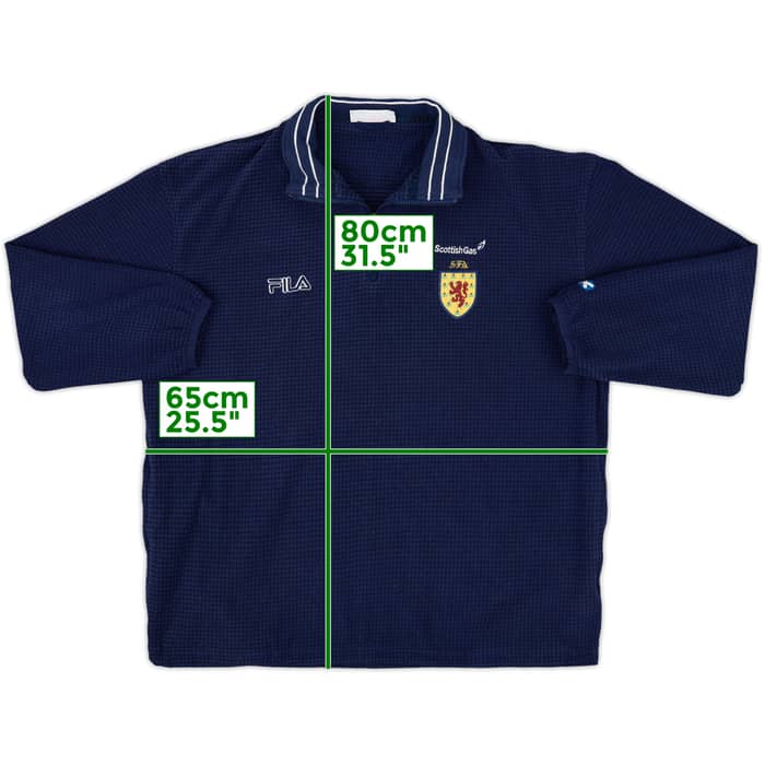 2000-02 Scotland Fila 1/4 Zip Fleece Top - 8/10 - (XL)