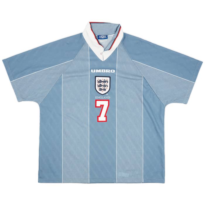 1996-97 England Away Shirt Beckham #7 - 9/10 - (XXL)
