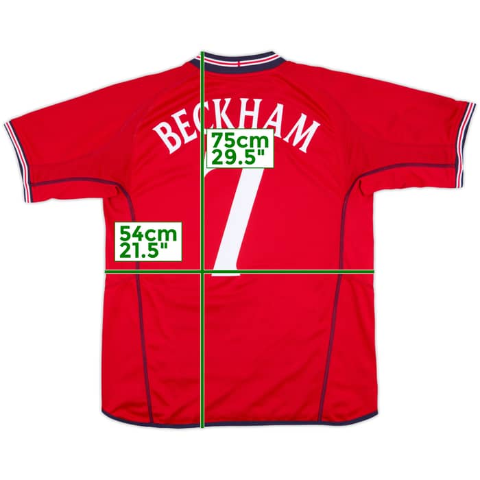 2002-04 England Away Shirt Beckham #7 - 6/10 - (L)